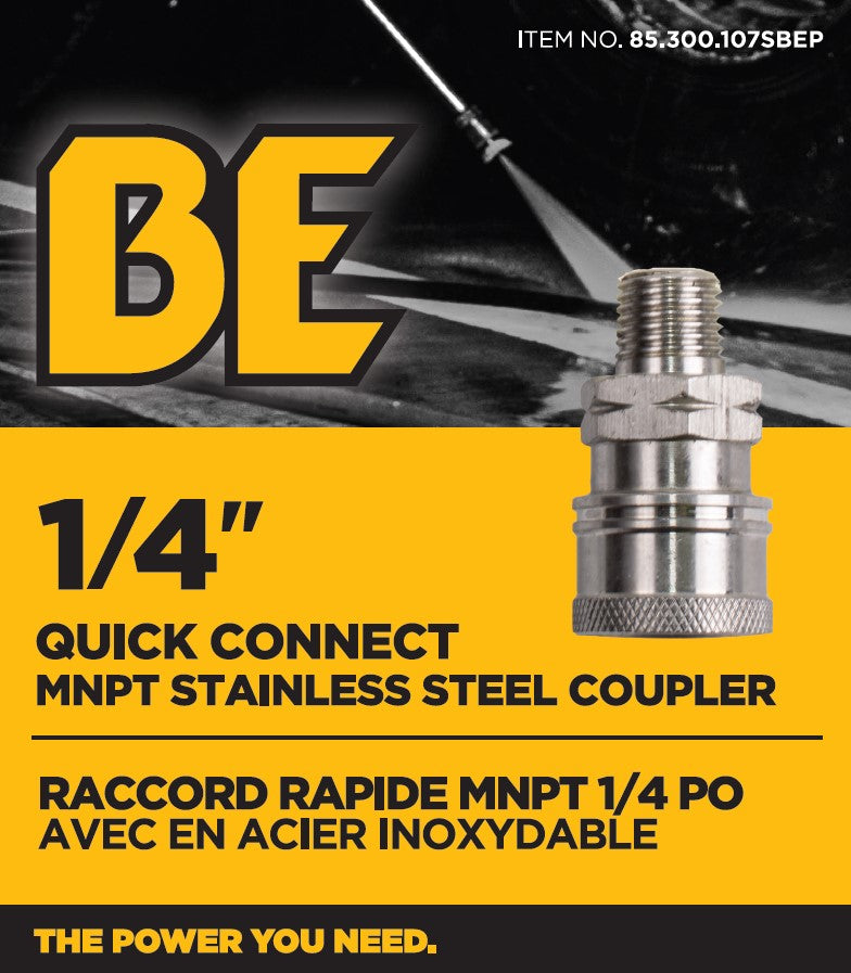 1/4" Quick Connect Stainless Steel MNPT Coupler
