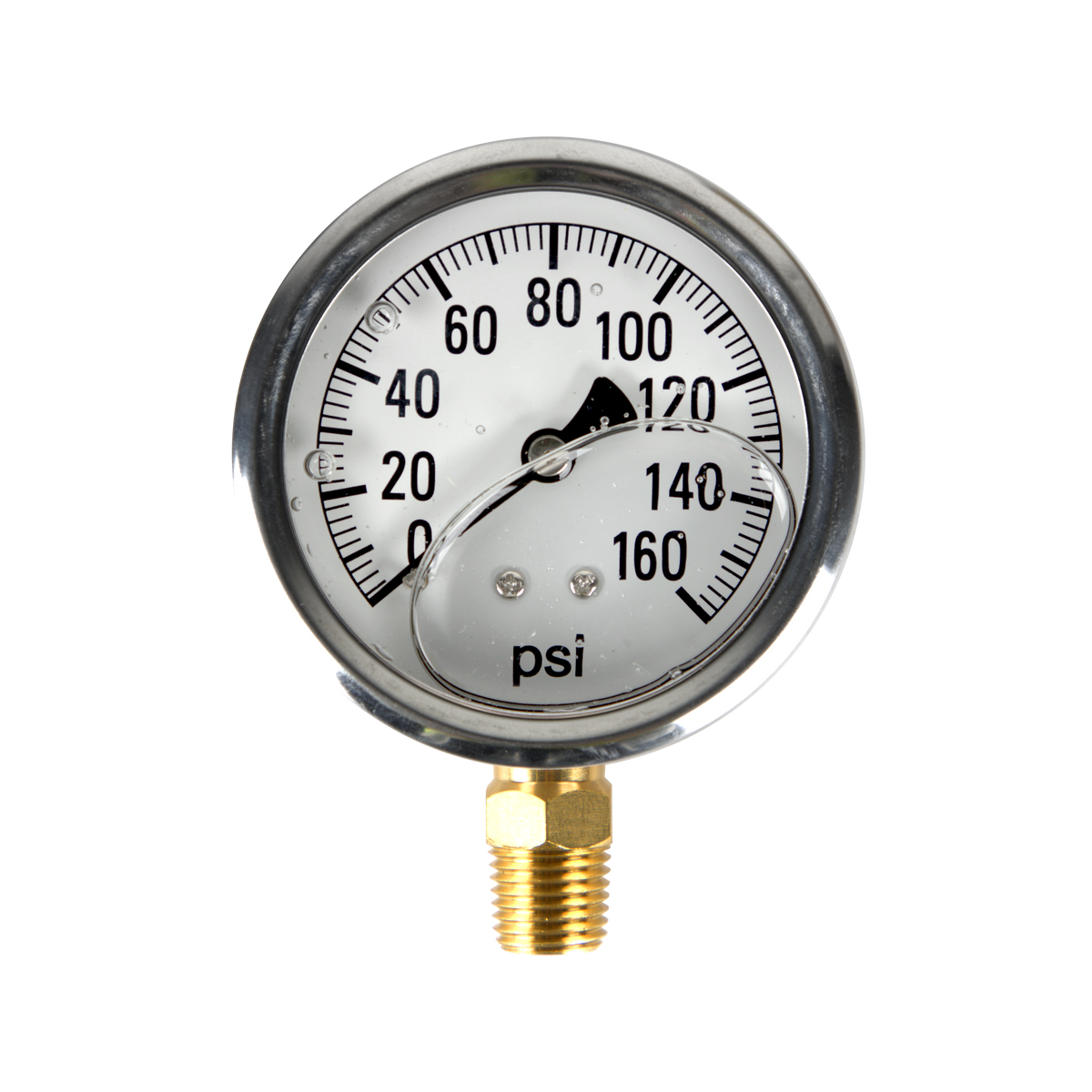 Brass Glycerin Gauge 2-1/2" Dial 1/4" MNPT 160 PSI