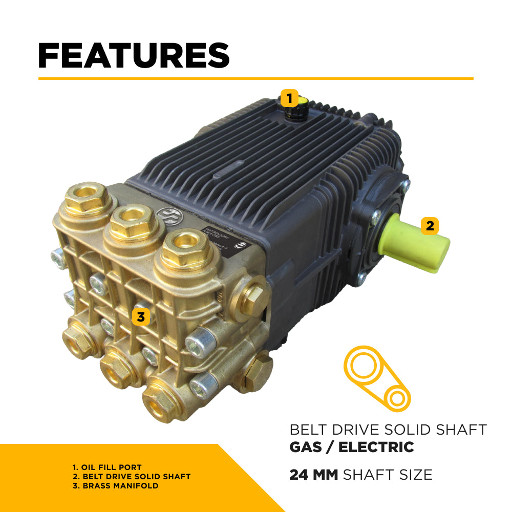 Centurion P11 Belt Drive Triplex 5100 PSI 5.2 GPM Pressure Washer Bare Pump – 85.120.159B