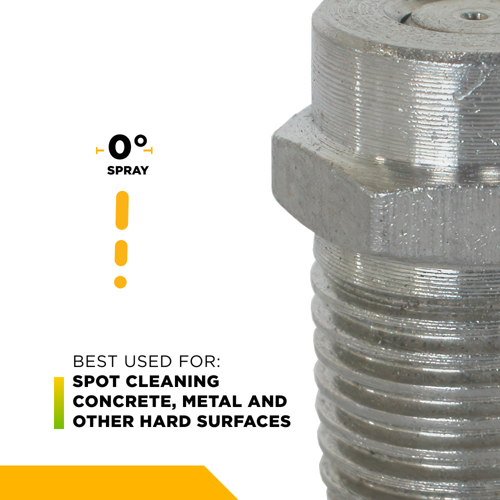 0° 1/4" MEG Spray Pressure Washer Nozzle - 5.0 Orifice