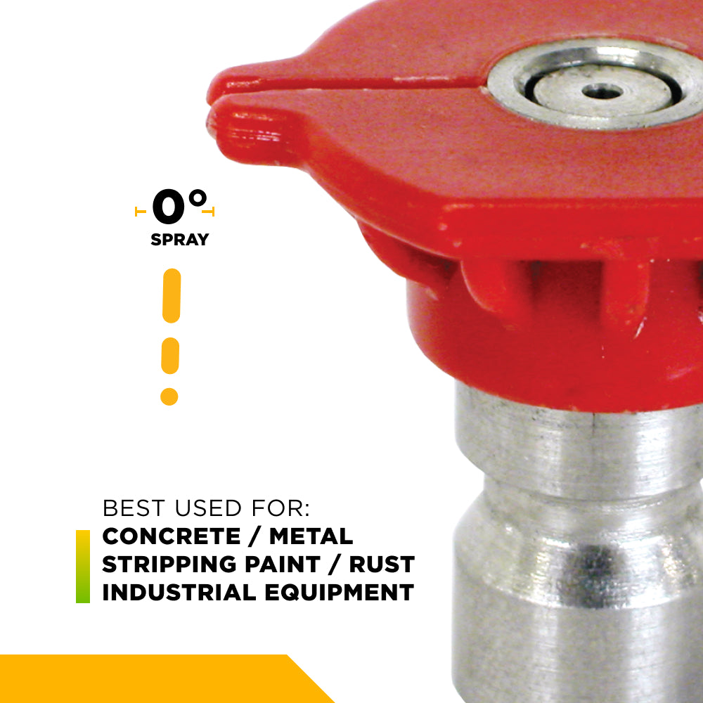 0° Quick Connect Pressure Washer Spray Red Nozzle - 2.0 Orifice