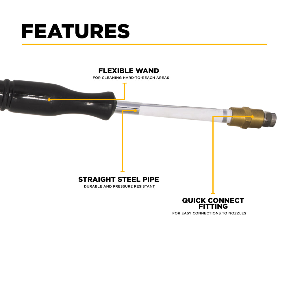 Ensemble de baguette flexible de 27,5 po avec pistolet pulvérisateur anti-fuite