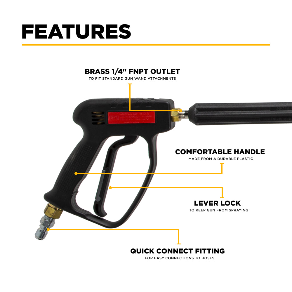 LANCE DOUBLE 47" AVEC PISTOLET À EAU CHAUDE