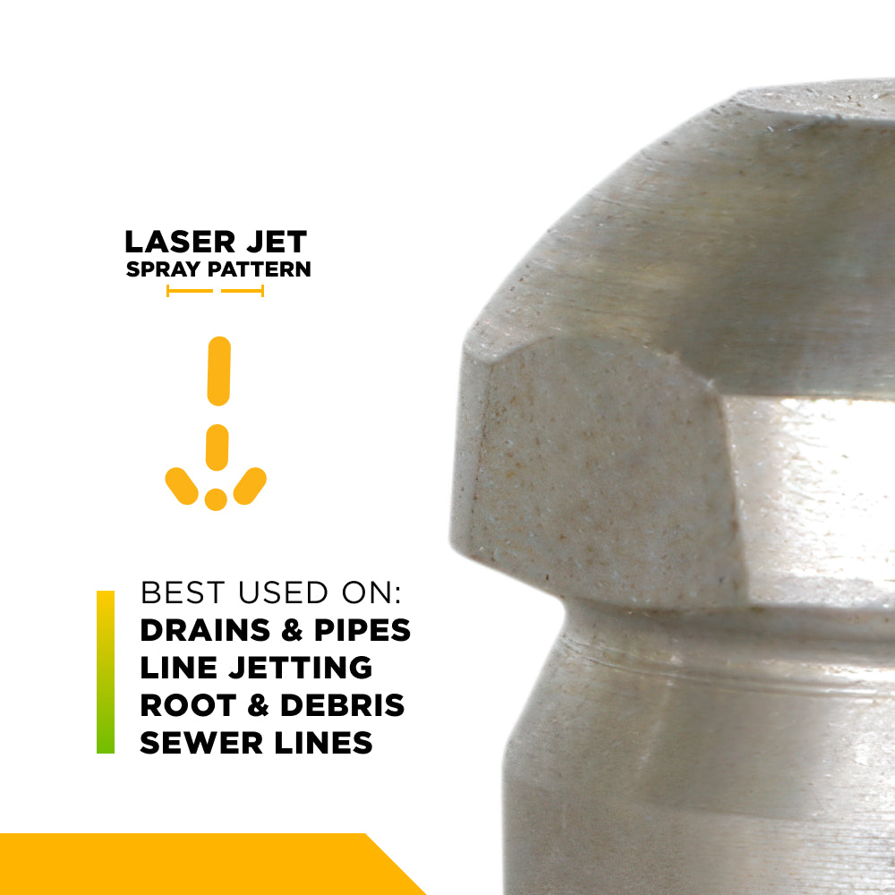 Drain Cleaning Laser Pressure Washer Nozzle