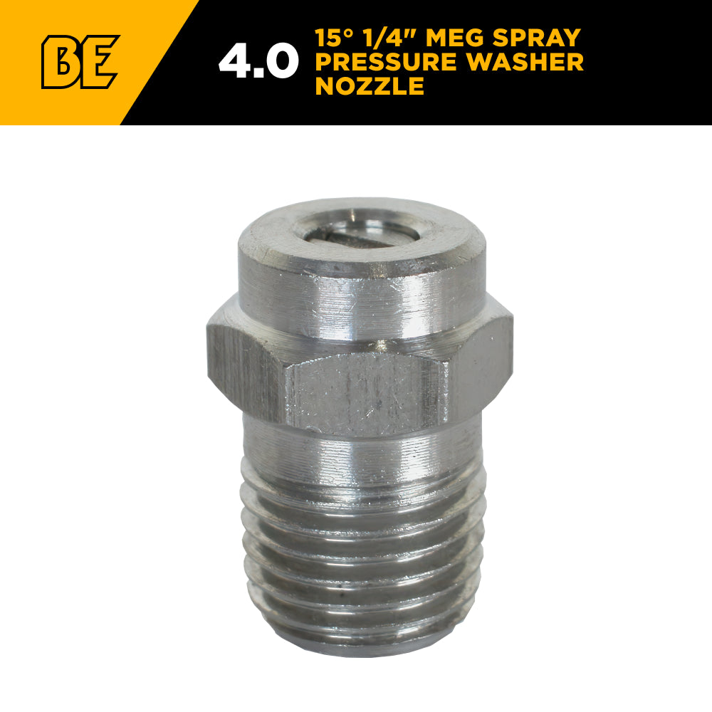 15° 1/4" MEG Spray Pressure Washer Nozzle - 4.0 Orifice