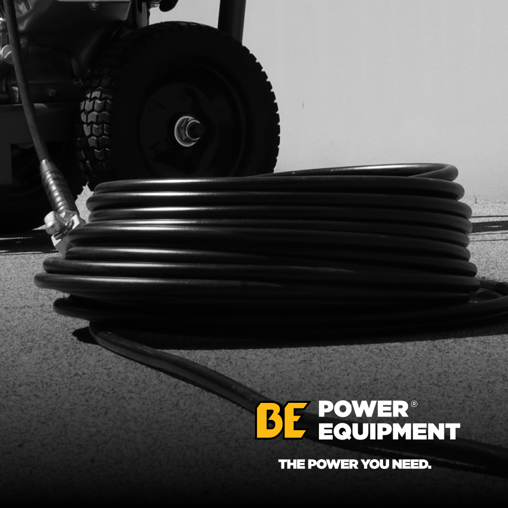 Tuyau de nettoyeur haute pression tressé en acier de 25 pi x 1/4 po, 4 000 lb/po², avec raccords à connexion rapide