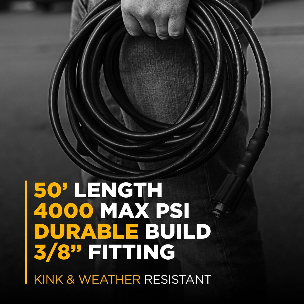 50ft 4000 PSI 3/8" Rubber Hose