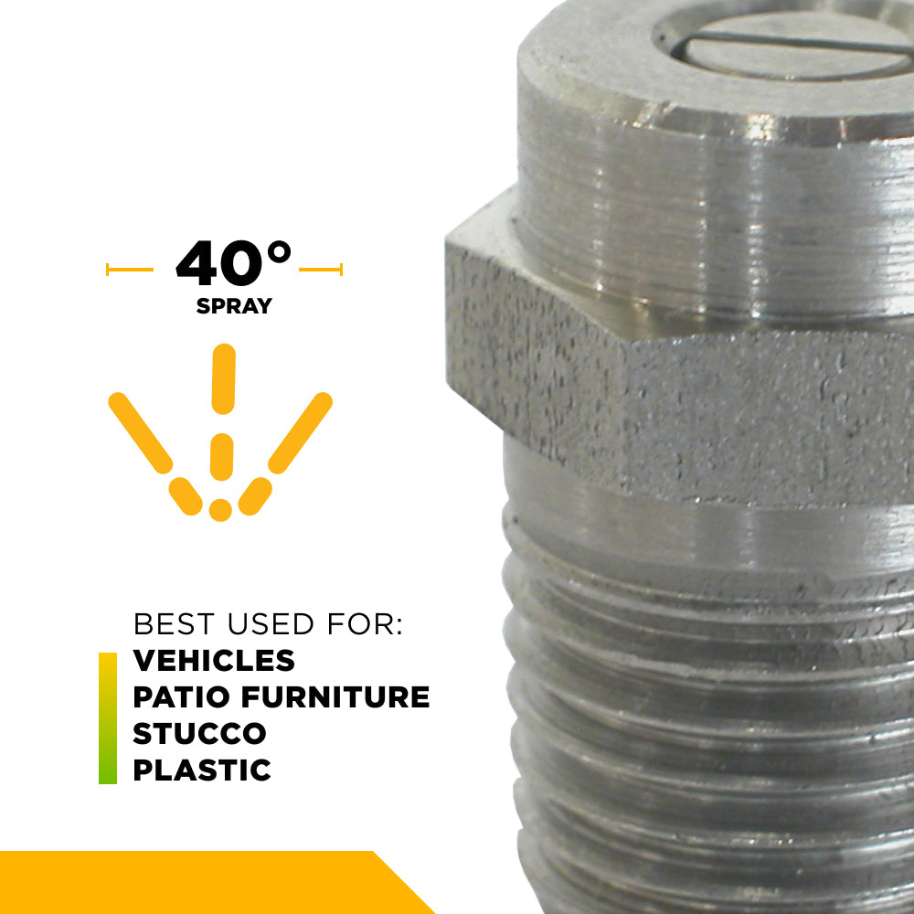 40° 1/4" MEG Spray Pressure Washer Nozzle - 3.5 Orifice