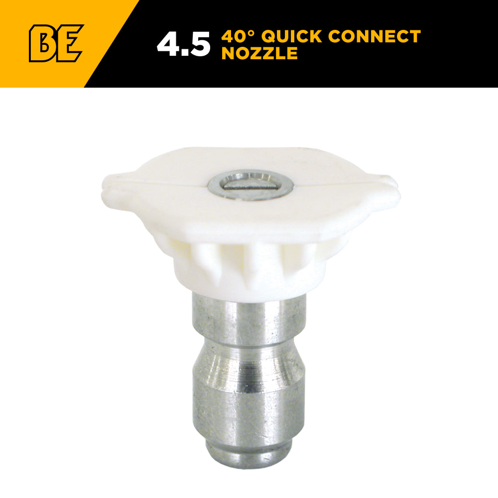 40° Quick Connect Spray Pressure Washer White Nozzle - 4.5 Orifice
