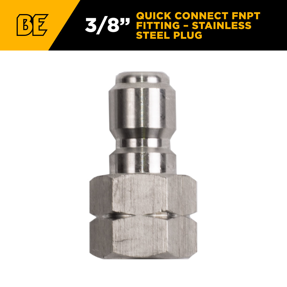 3/8" FNPT Fitting – Stainless Steel Coupler