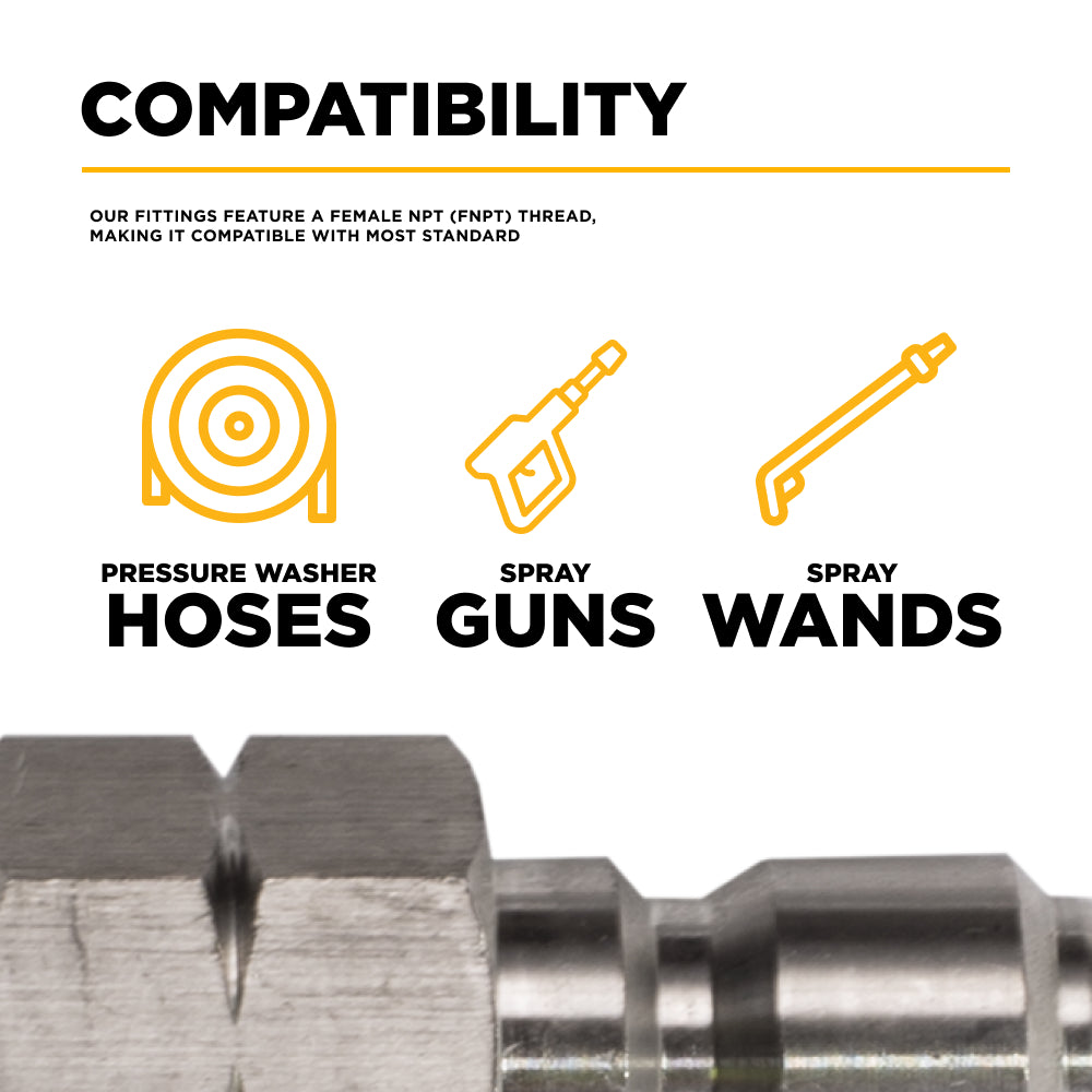 3/8" FNPT Fitting – Stainless Steel Coupler