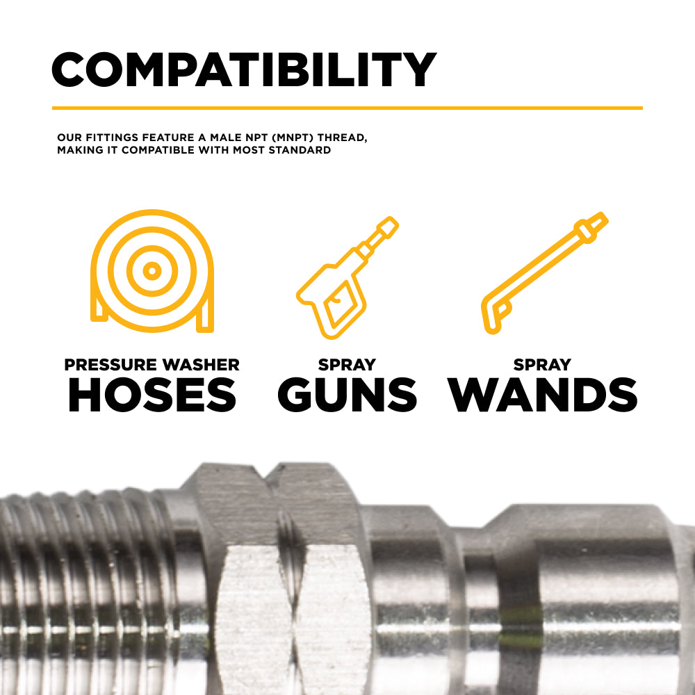 3/8" Quick Connect MNPT Stainless Steel Plug