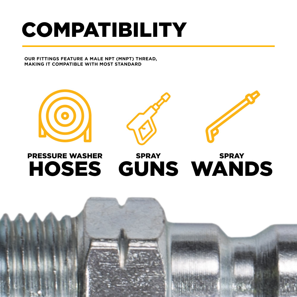 3/8" MNPT 5,000PSI Quick Disconnect Coated Steel Fitting