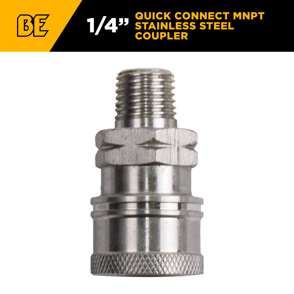1/4" Quick Connect MNPT Stainless Steel Coupler