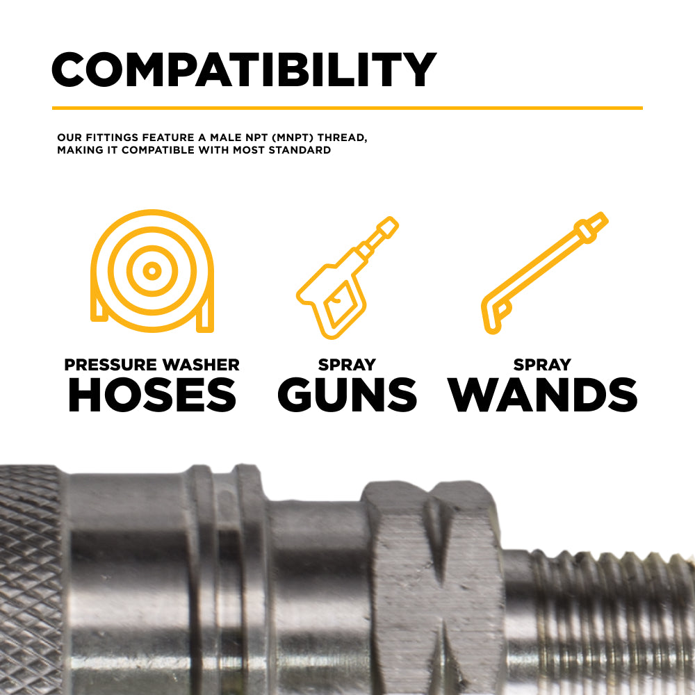 1/4" Quick Connect MNPT Stainless Steel Coupler