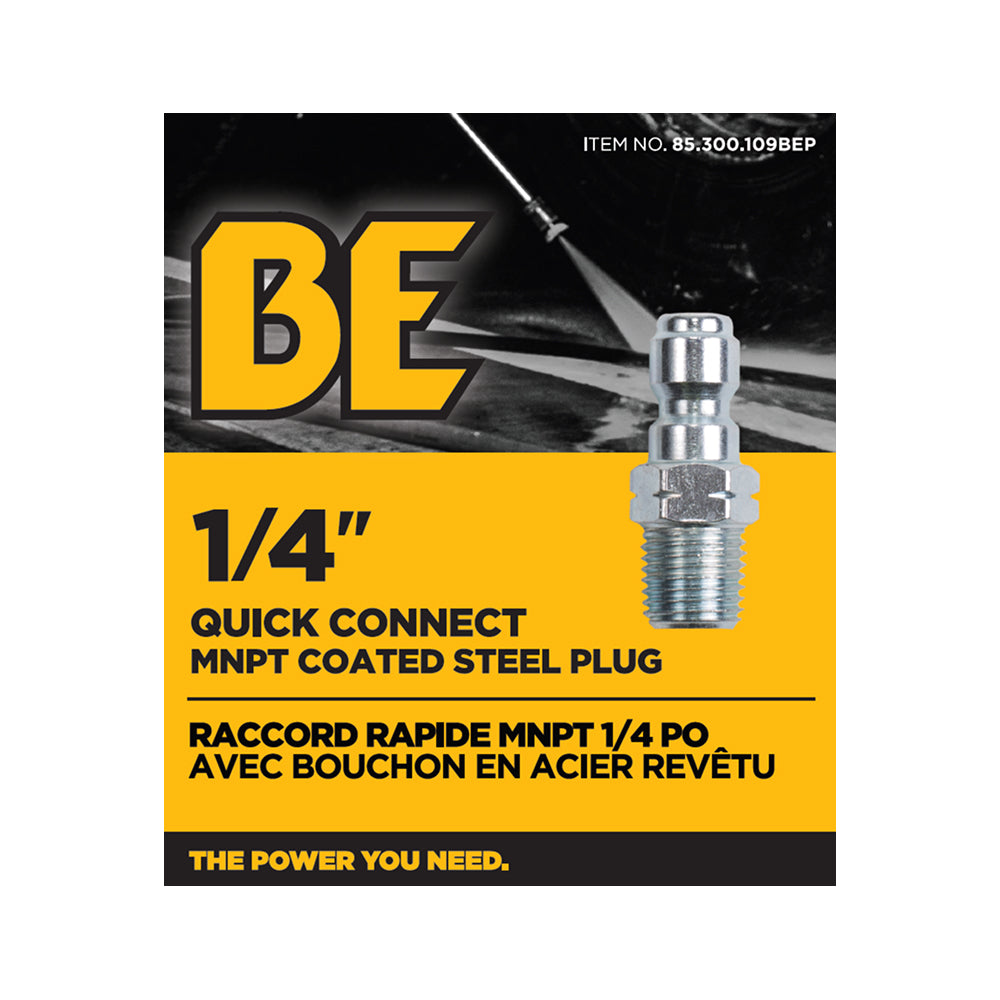 BOUCHON; 1/4"QCx1/4"MNPT, ACIER, EN BOÎTE