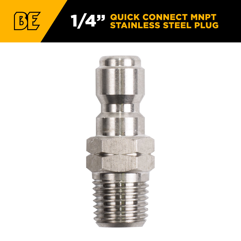 BOUCHON; 1/4"QCx1/4"MNPT, ACIER, EN BOÎTE