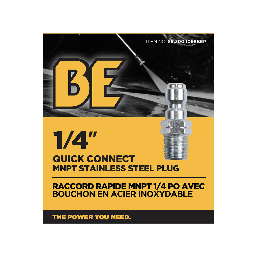 BOUCHON; 1/4"QCx1/4"MNPT, ACIER, EN BOÎTE