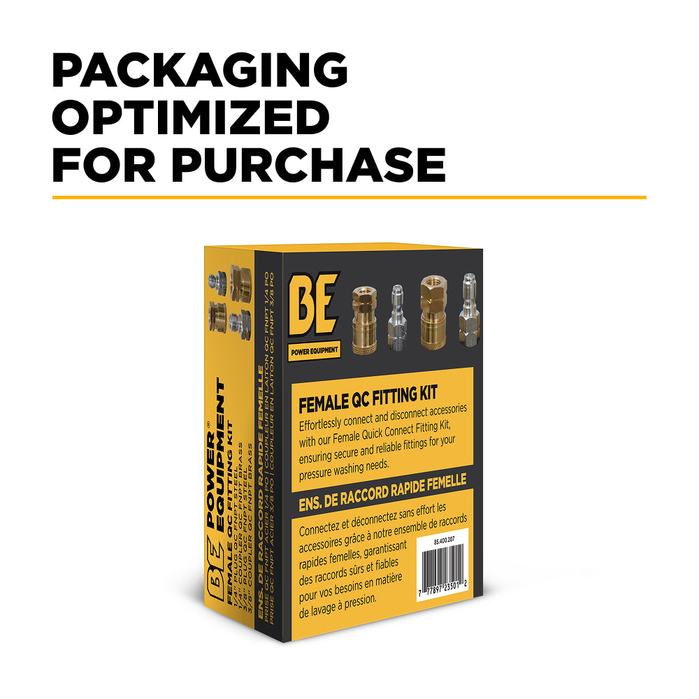 1/4" & 3/8" Female Quick Connect Coupler and Fitting Kit