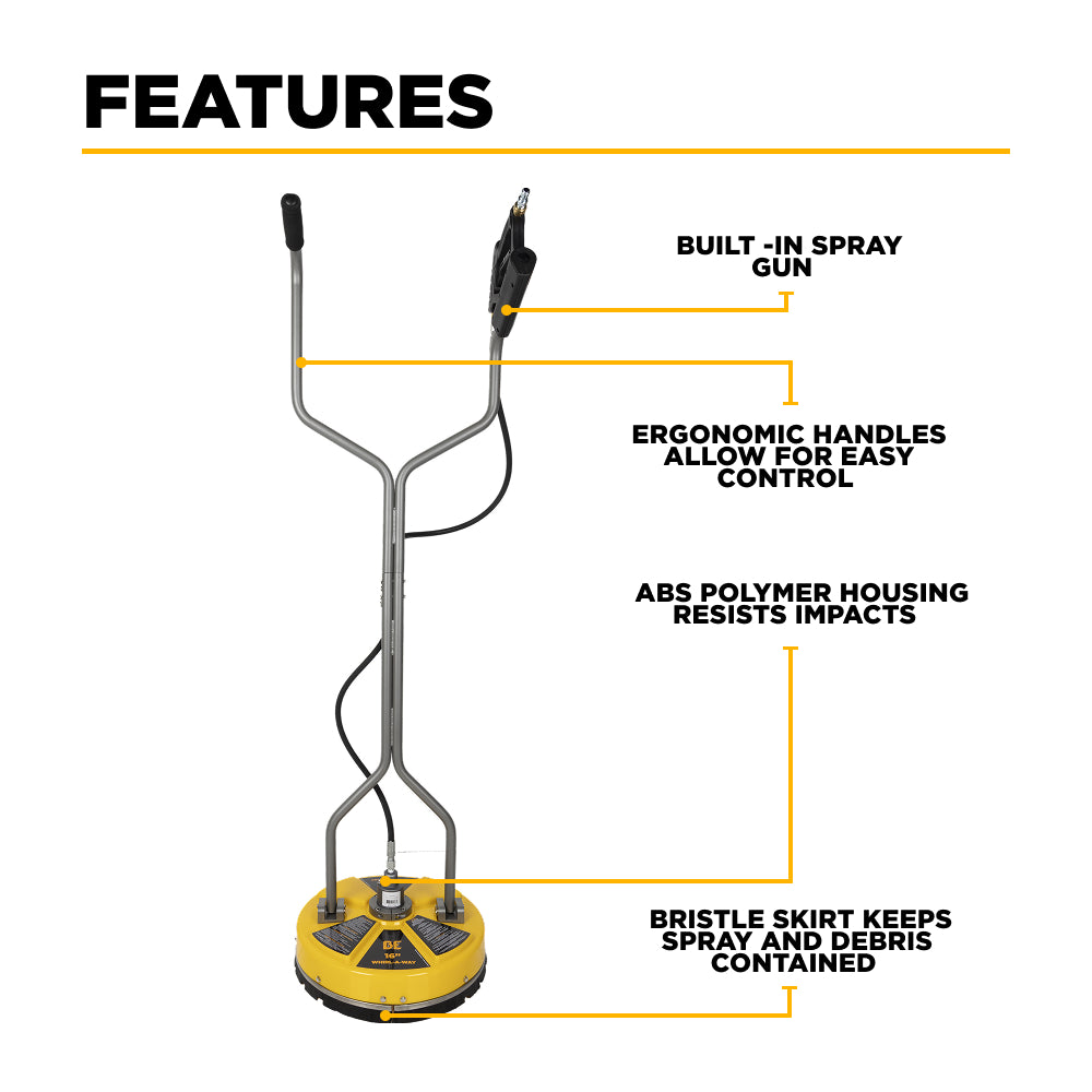 16" Whirl-A-Way Pressure Washer Surface Cleaner