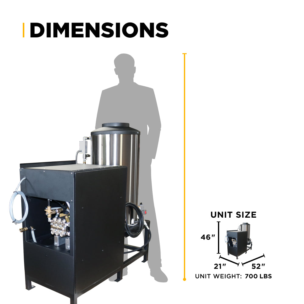 HW, STN, HD, 5 CV, 4 GPM à 2 000 psi, 3PH