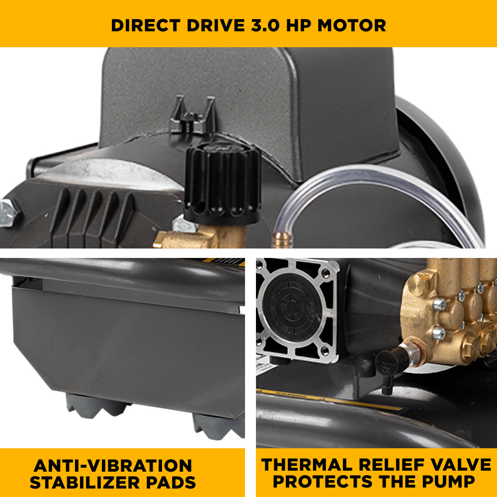 Nettoyeur haute pression électrique de 1 500 PSI - 3,0 GPM avec moteur électrique Baldor et pompe AR Triplex