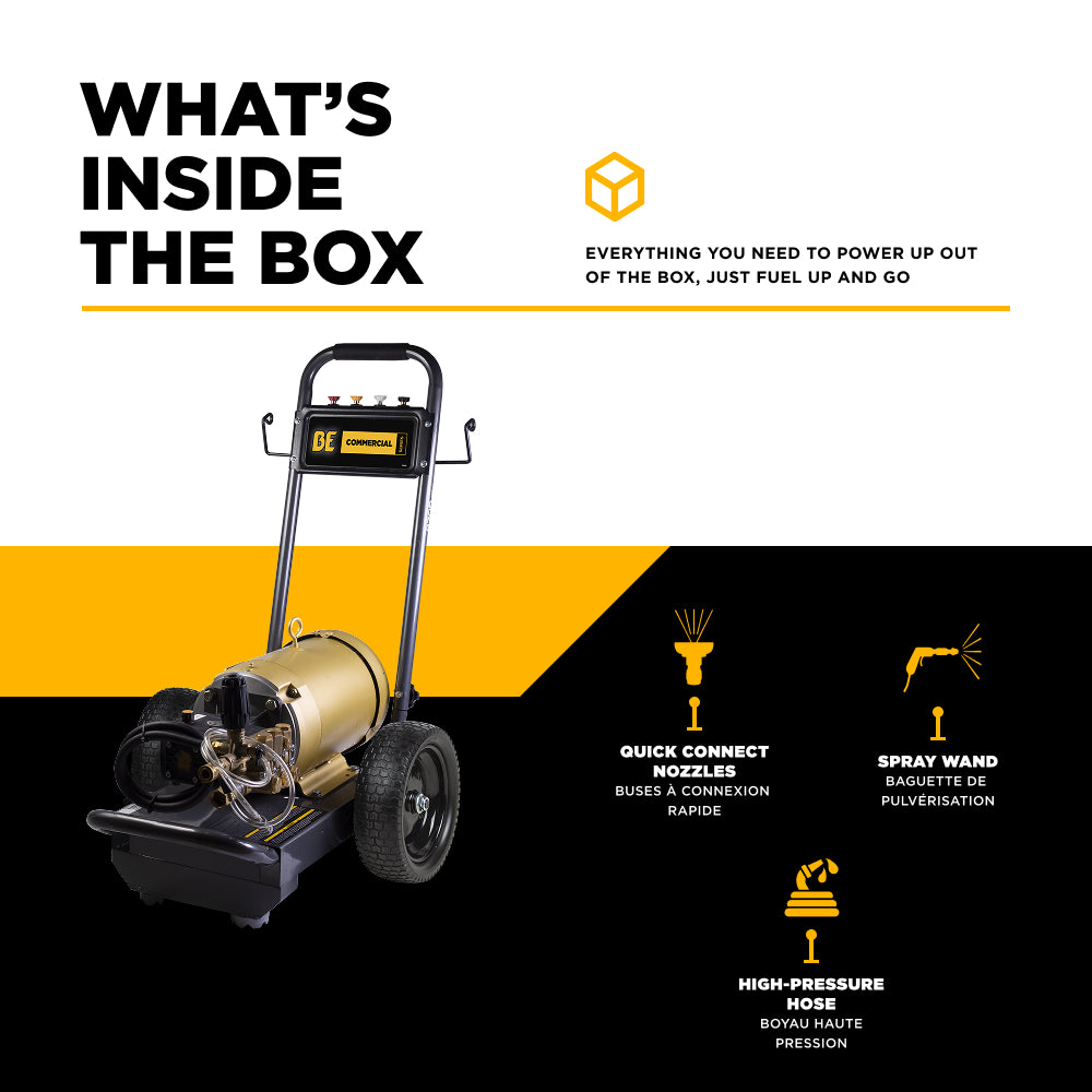 Nettoyeur haute pression électrique de 2 700 PSI - 3,5 GPM avec moteur Baldor et pompe AR Triplex