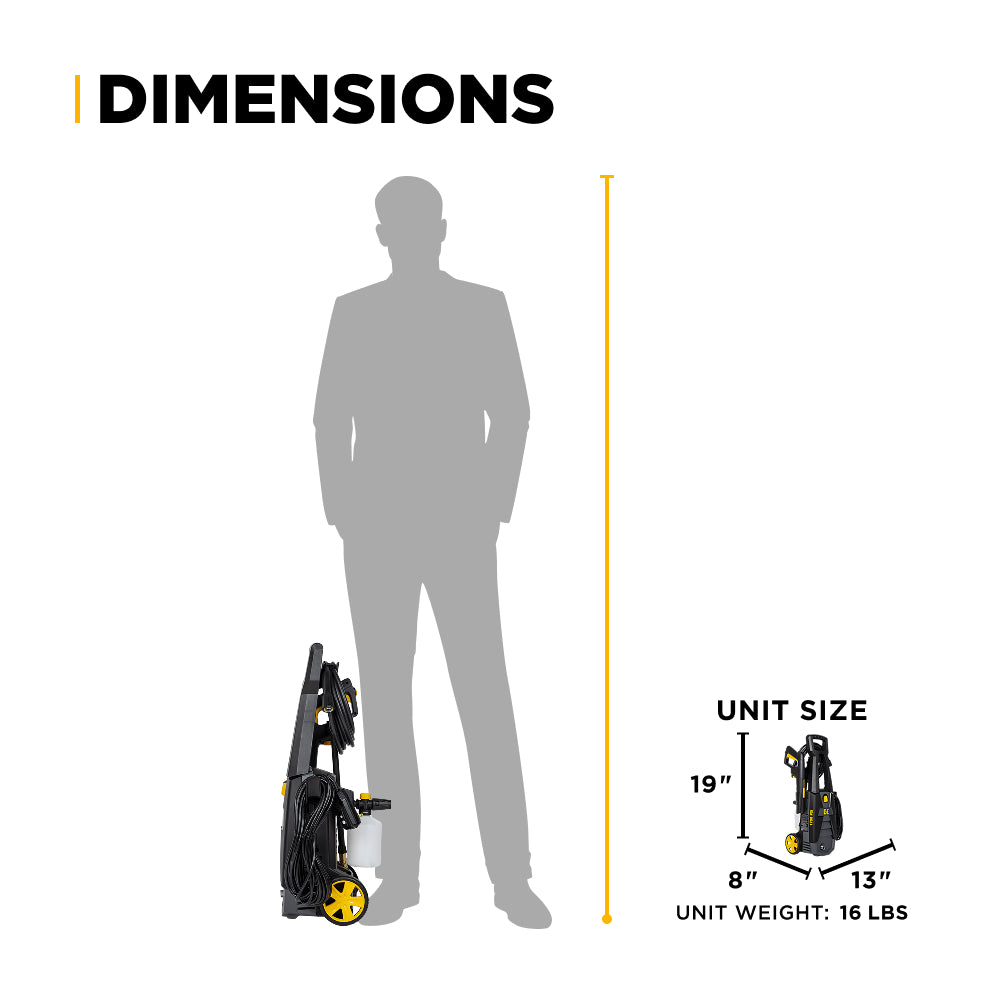 Nettoyeur haute pression électrique de 1 700 PSI - 1,7 GPM avec moteur Powerease et pompe axiale AR