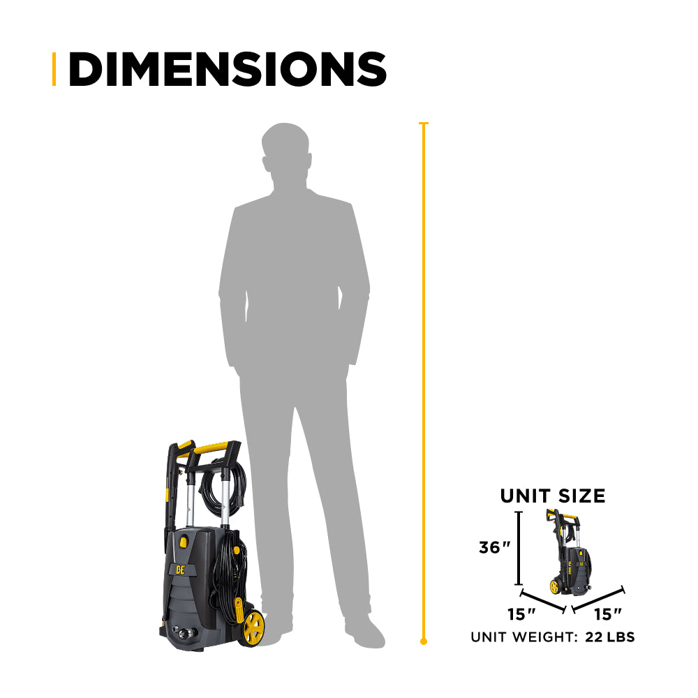 Nettoyeur haute pression électrique 2 000 PSI - 1,7 GPM avec moteur Powerease et pompe axiale AR