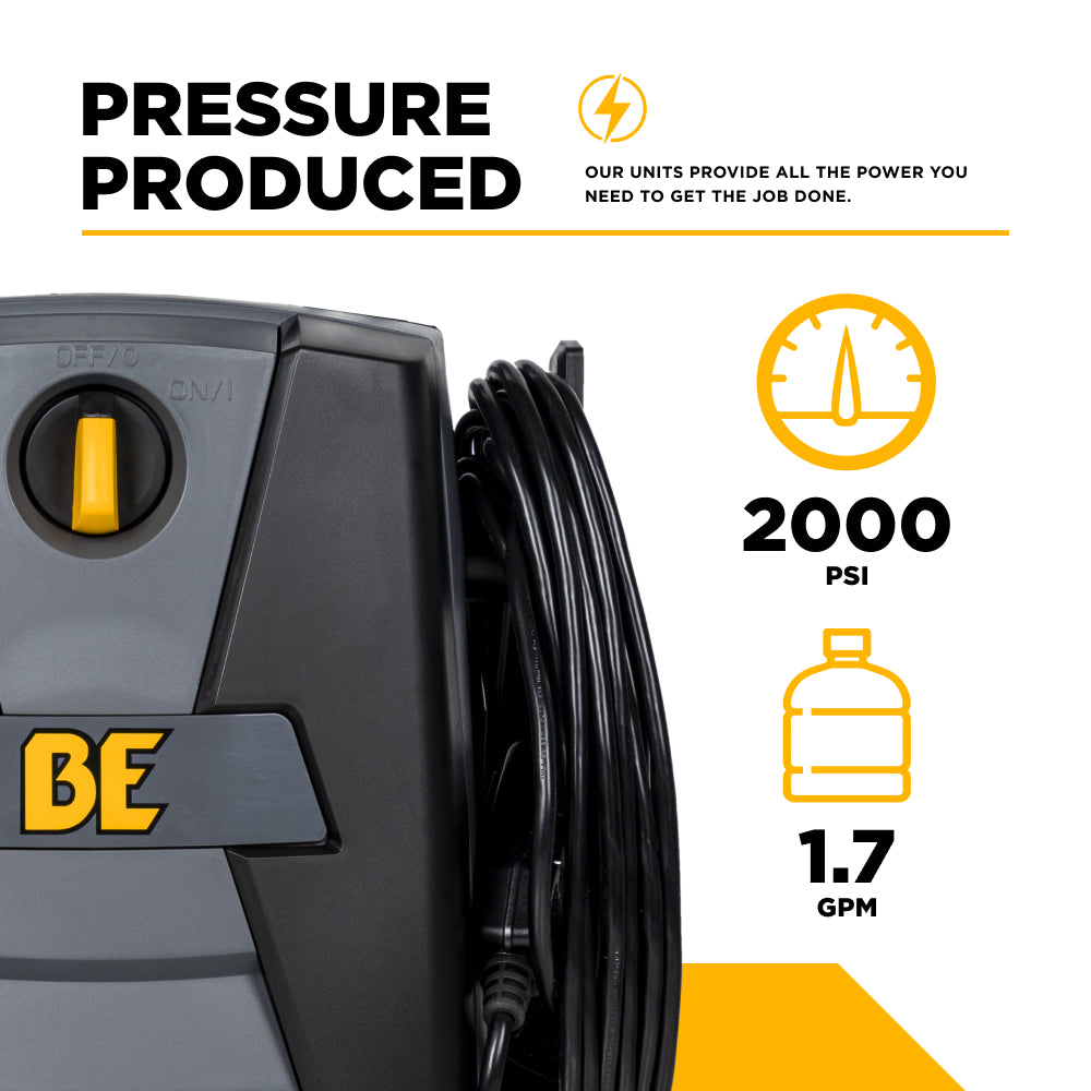 Nettoyeur haute pression électrique 2 000 PSI - 1,7 GPM avec moteur Powerease et pompe axiale AR