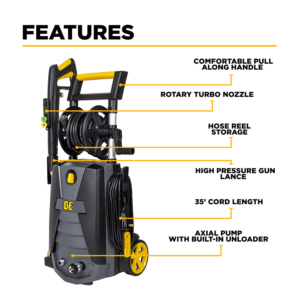 Nettoyeur haute pression électrique 2 150 PSI - 1,6 GPM avec moteur Powerease et pompe axiale AR