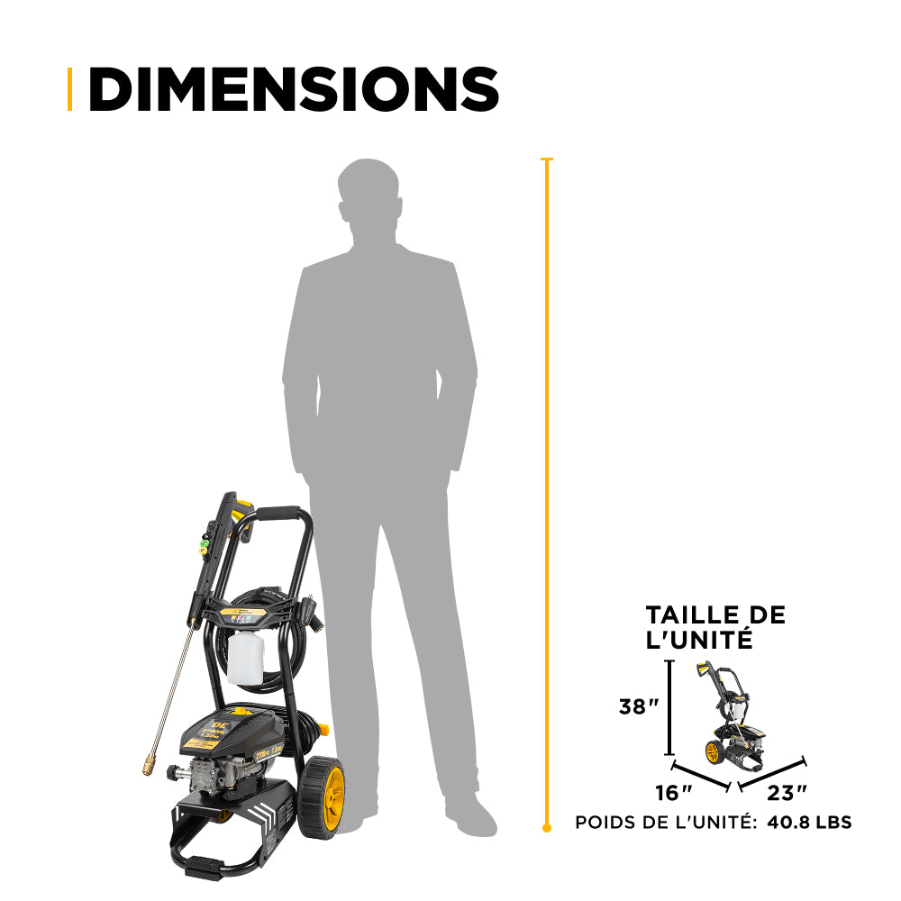 Nettoyeur haute pression électrique 2 700 PSI - 1,3 GPM avec pompe axiale AR