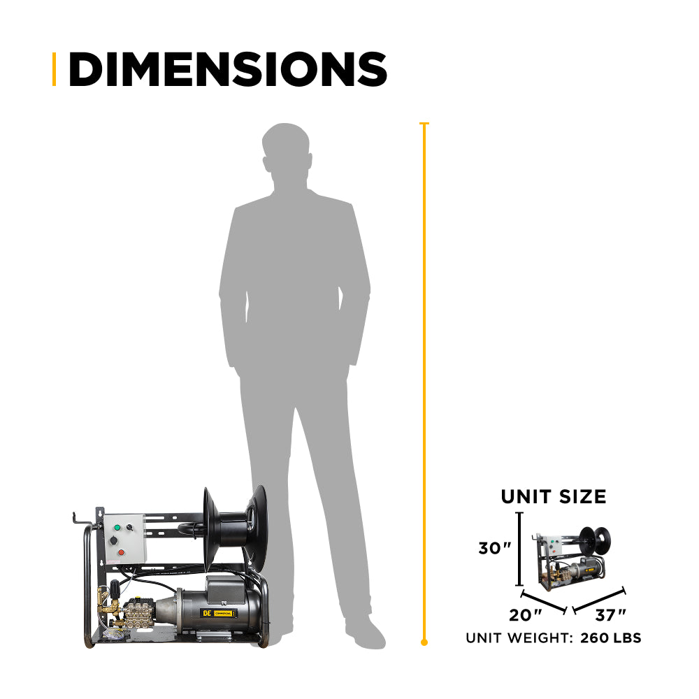 Nettoyeur haute pression électrique de 2 000 PSI - 4,0 GPM avec moteur Baldor et pompe AR Triplex