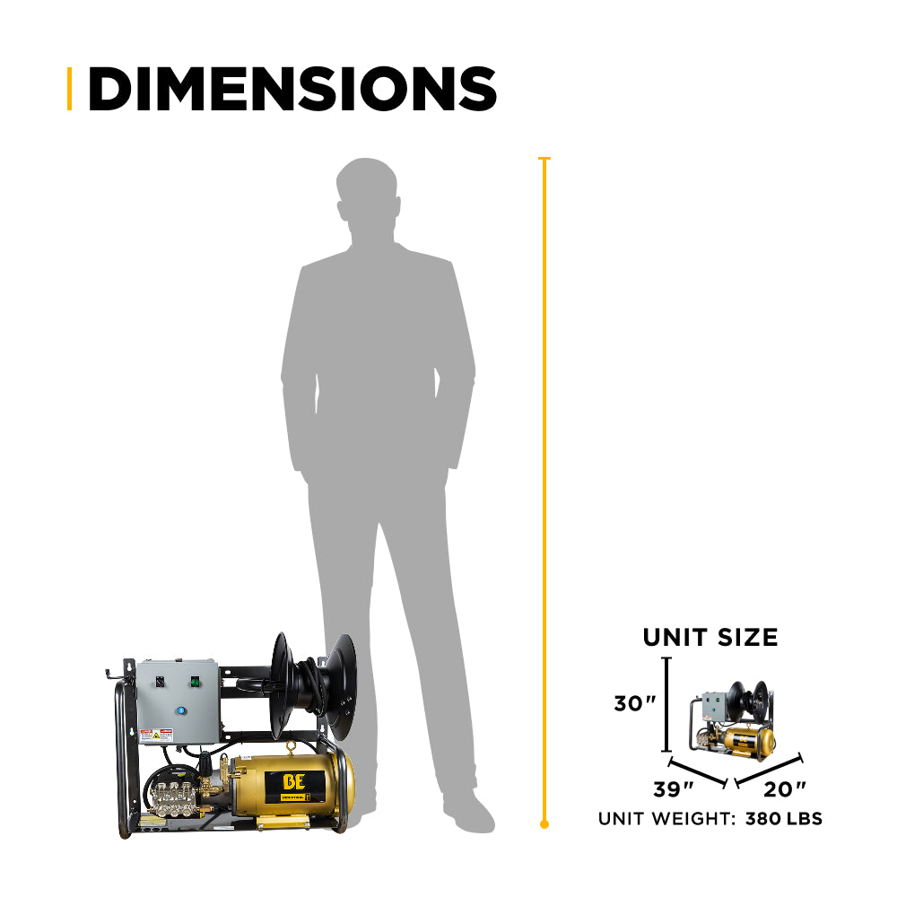 3,200 PSI 4.0 GPM 10 HP Electric Pressure Washer with 10 HP - 3 Phase Baldor Motor and General Triplex Pump - X-3010FW3GENHT