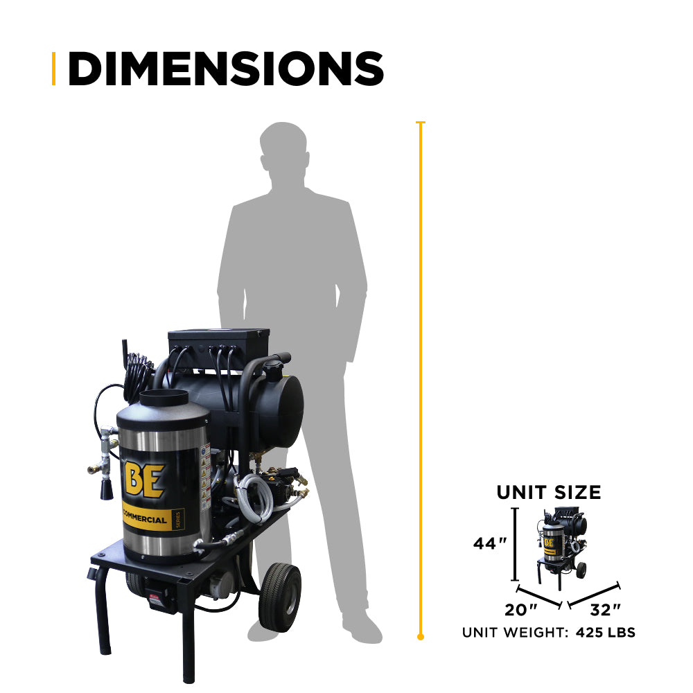 1,000 PSI 2.0 GPM Hot Water Electric Pressure Washer with Comet Triplex Pump - 1250