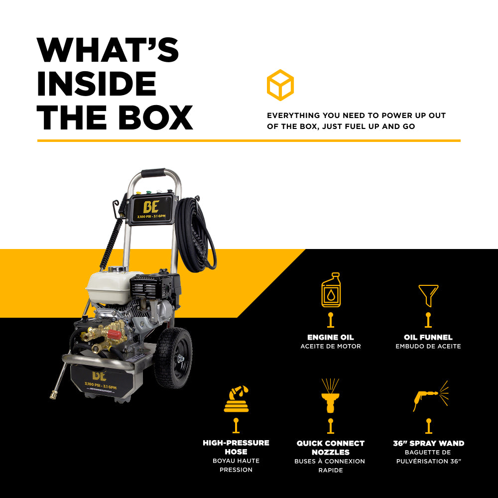 3,100 PSI 3.1 GPM Cold Water Gas Pressure Washer - B3165HSAS