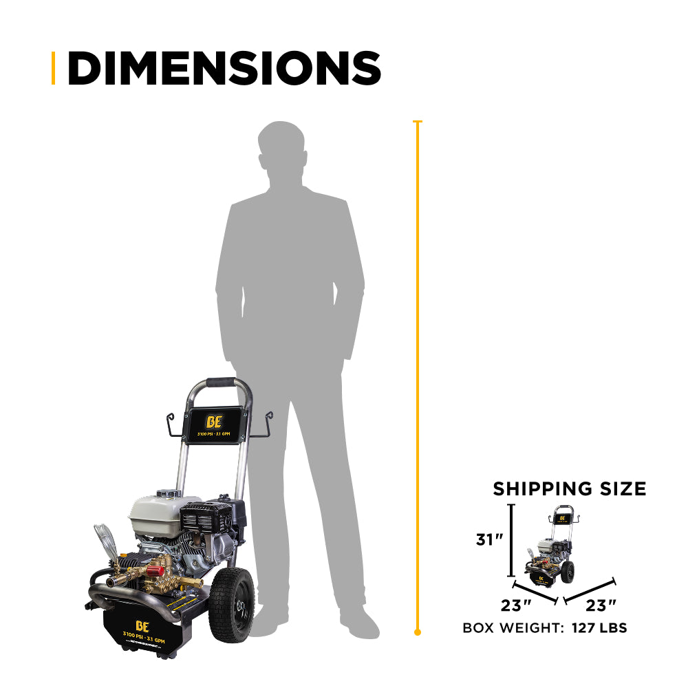 3,100 PSI 3.1 GPM Cold Water Gas Pressure Washer - B3165HSCS