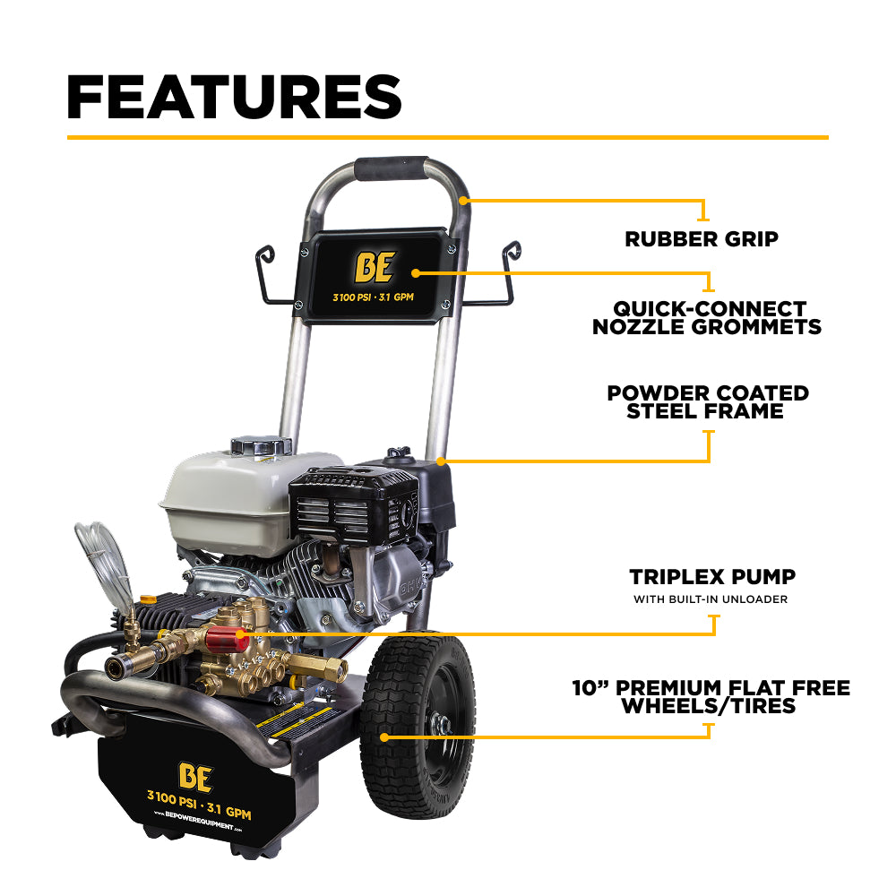 3,100 PSI 3.1 GPM Cold Water Gas Pressure Washer - B3165HSCS