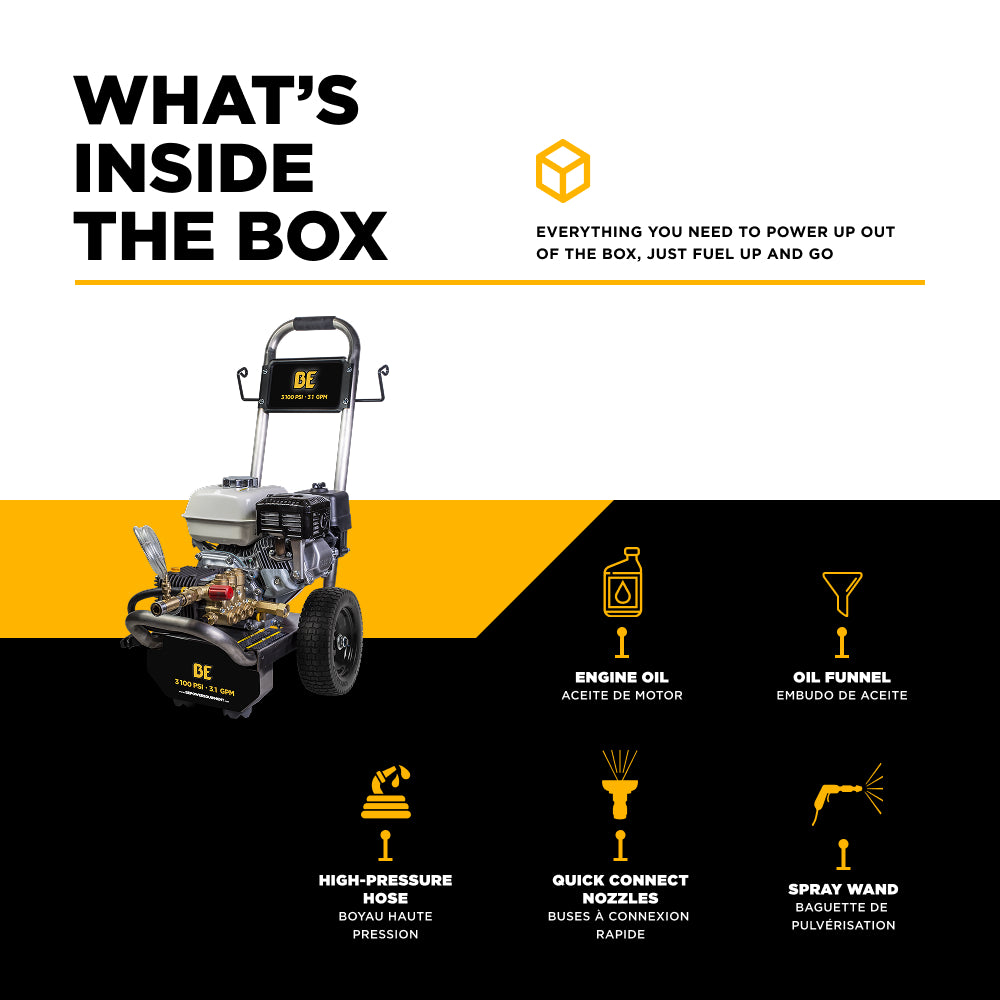 3,100 PSI 3.1 GPM Cold Water Gas Pressure Washer - B3165HSCS