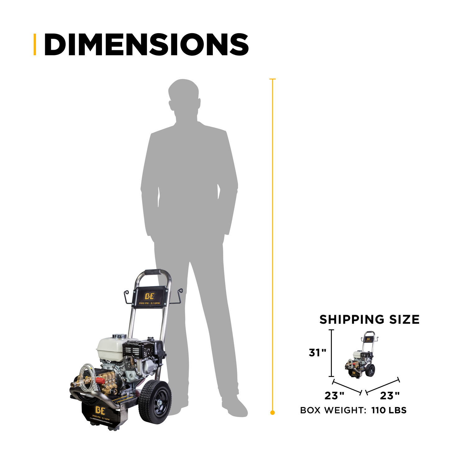 3,100 PSI 3.1 GPM Cold Water Gas Pressure Washer - B3165HSGS