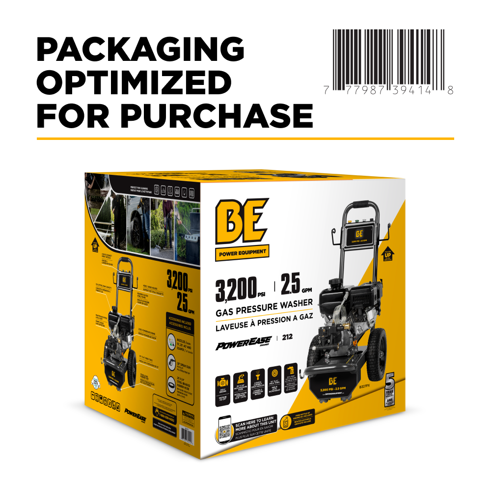 3,200 PSI 2.5 GPM Cold Water Gas Pressure Washer - B327PX