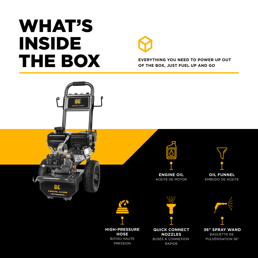 3,200 PSI 2.5 GPM Cold Water Gas Pressure Washer - B327PX