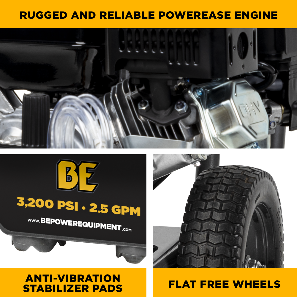 3,200 PSI 2.5 GPM Cold Water Gas Pressure Washer - B327PX