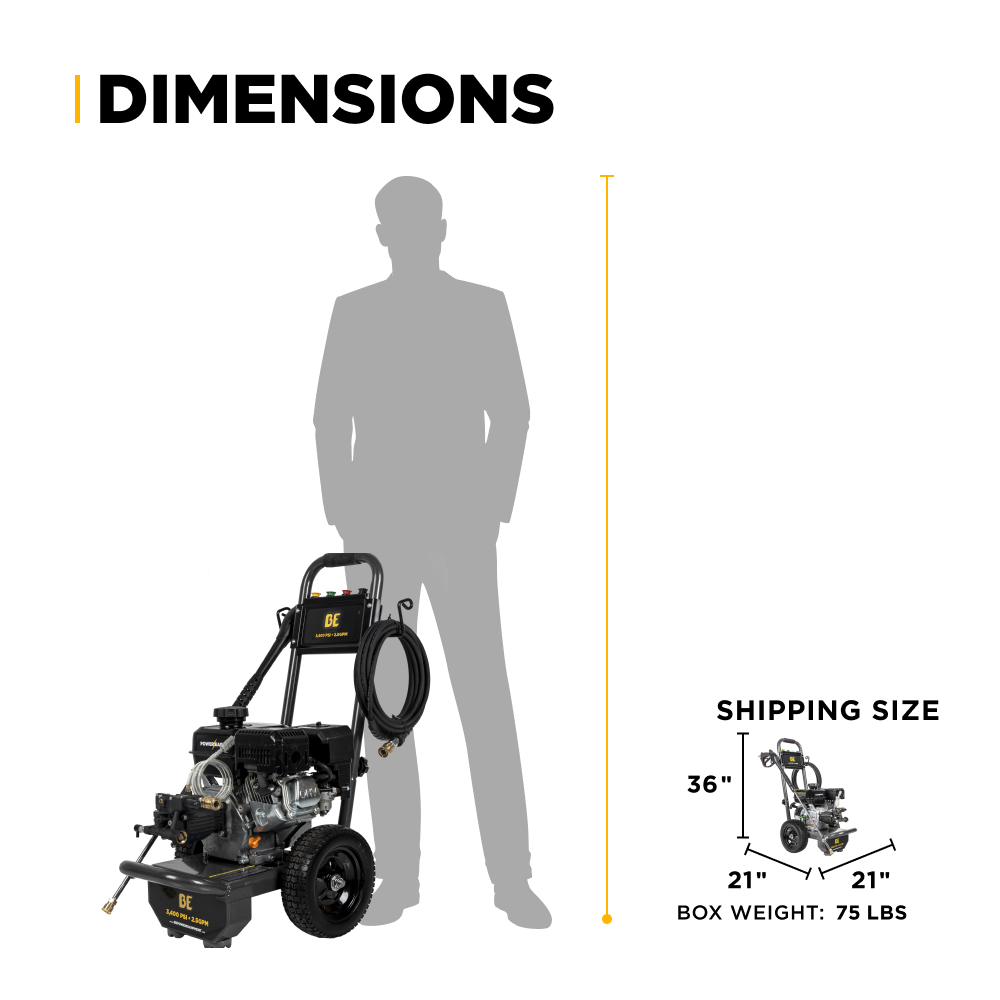 3,400 PSI 2.4 GPM Cold Water Gas Pressure Washer - B347RX