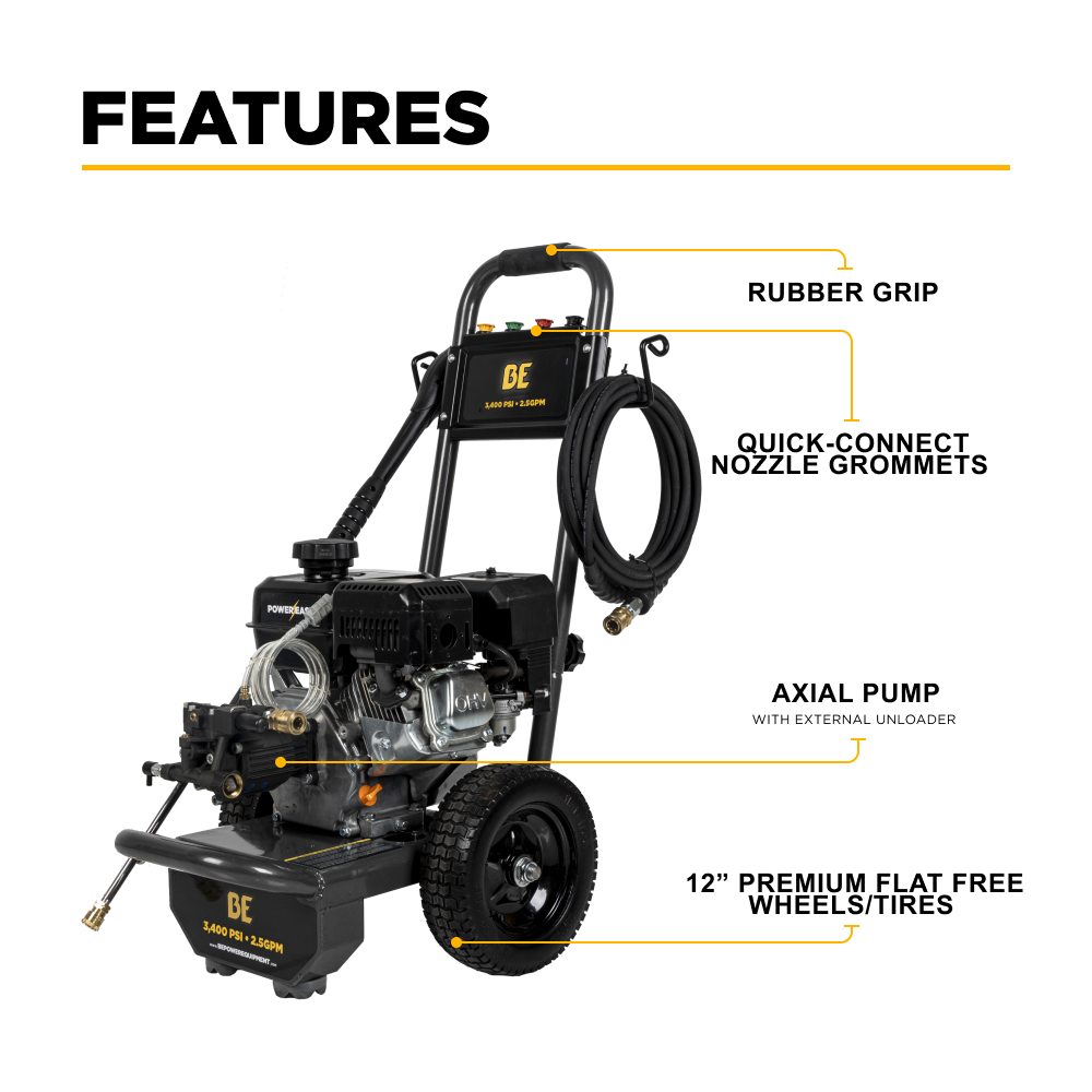 3,400 PSI 2.4 GPM Cold Water Gas Pressure Washer - B347RX