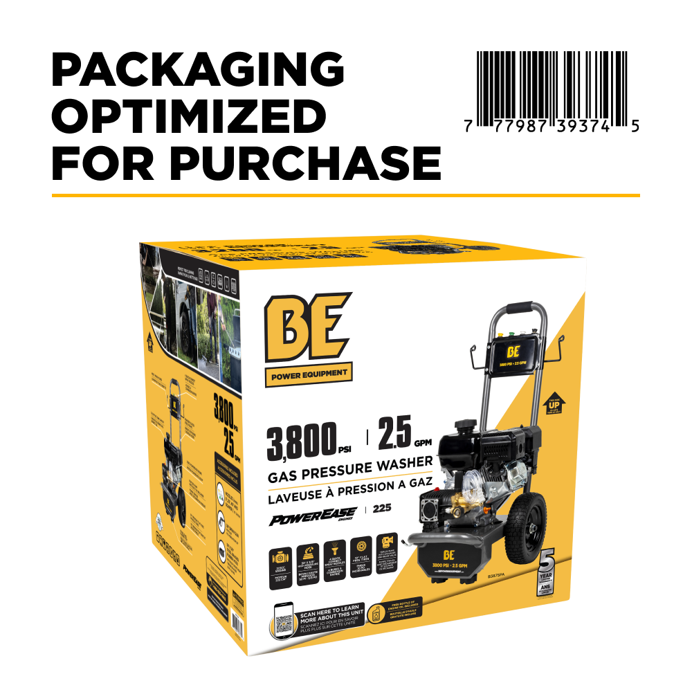 3,800 PSI 2.5 GPM Cold Water Gas Pressure Washer - B3865HA