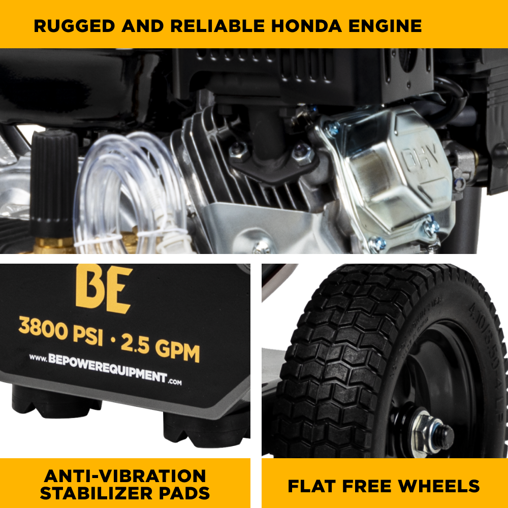 3,800 PSI 2.5 GPM Cold Water Gas Pressure Washer - B3875PA