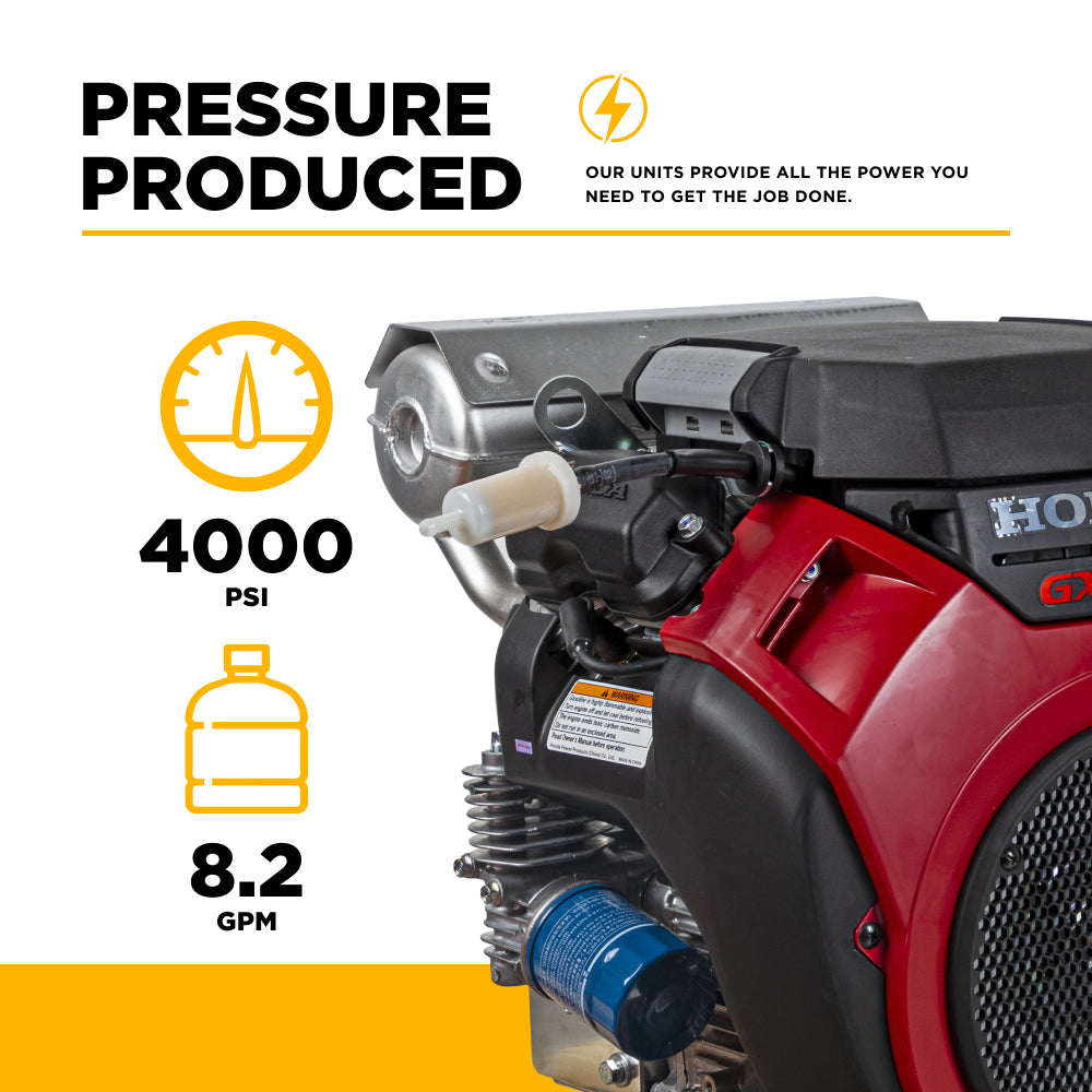 4,000 PSI 8.2 GPM Cold Water Gas Pressure Washer - B4024HETBGS