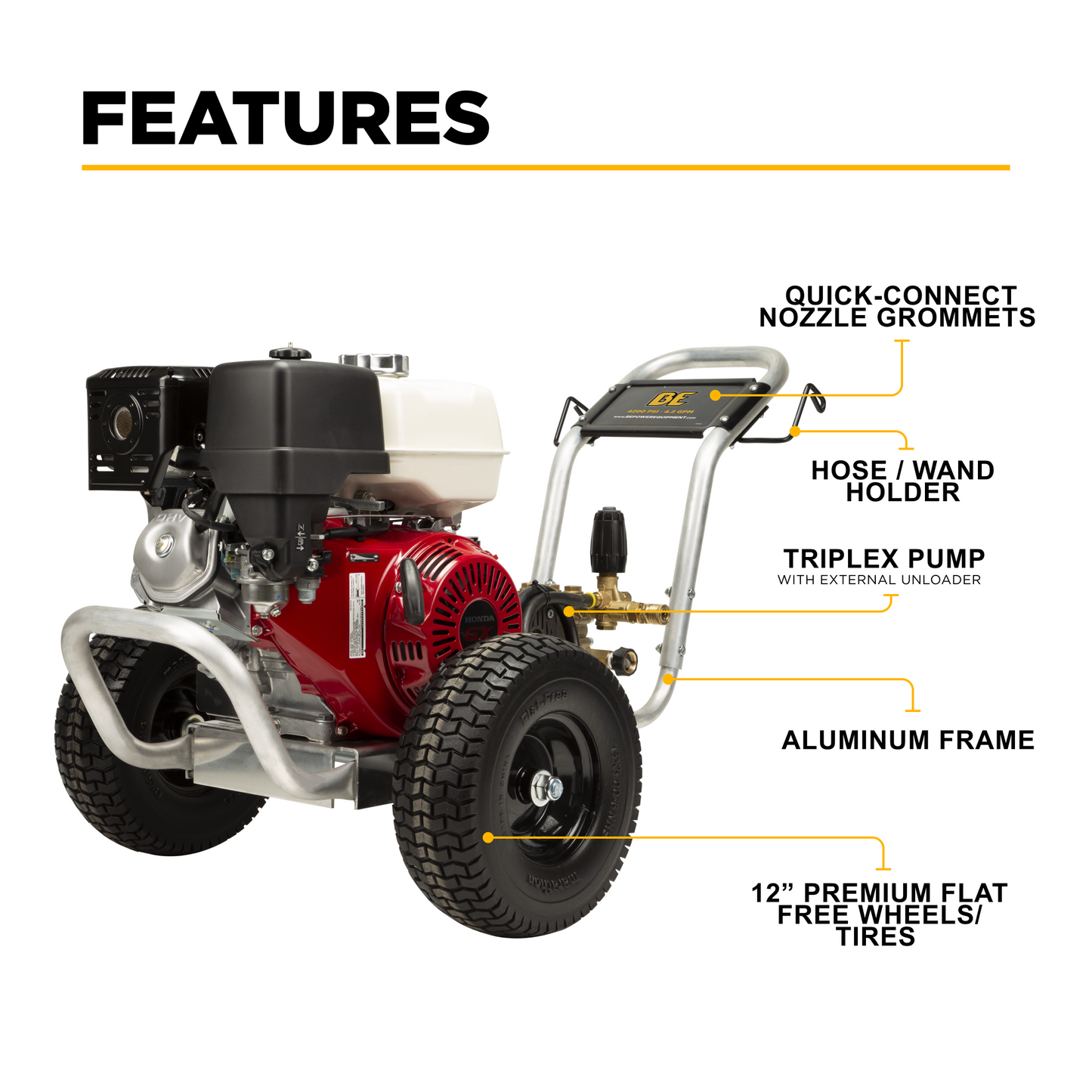 4,200 PSI 4.2 GPM Cold Water Gas Pressure Washer - B4213HABCS