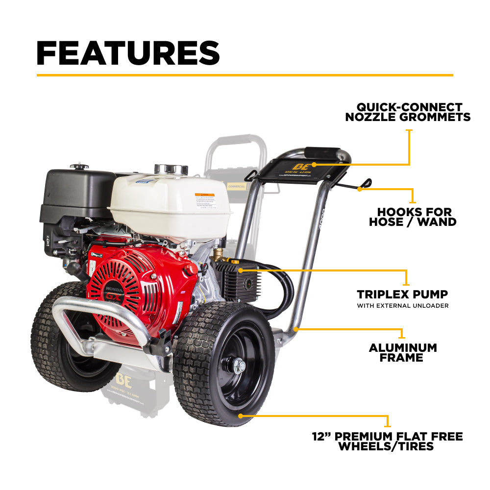 4,200 PSI 4.2 GPM Cold Water Gas Pressure Washer - B4213HACS